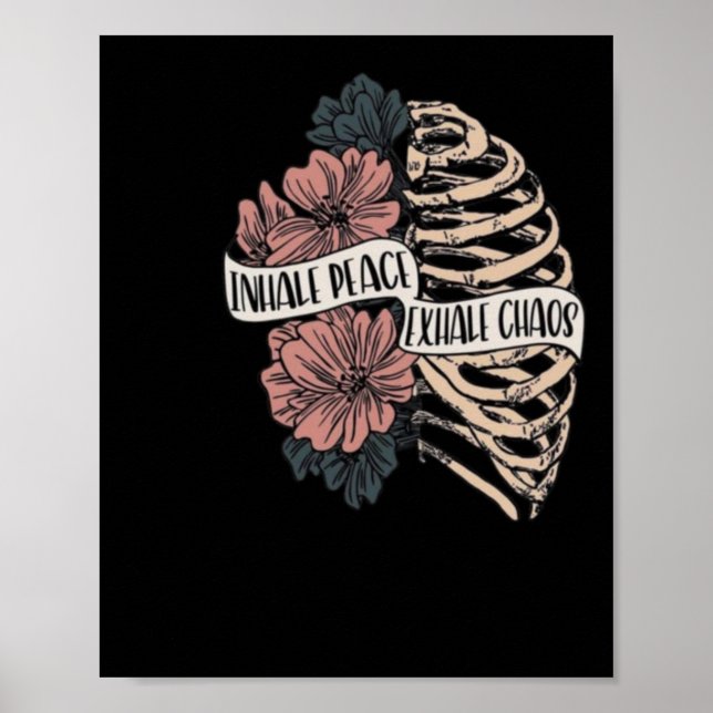 Inhale Peace Exhale Chaos Sticker Poster (Framsidan)