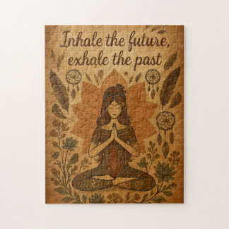 🧩 Inhale the Future, Exhale the Past – Boho Yoga Pussel
