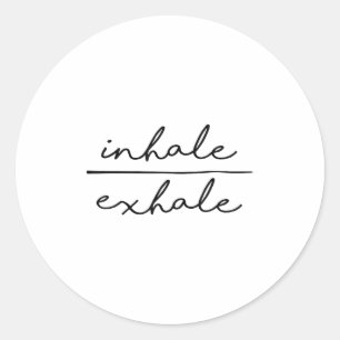 Inhalera & Exhalera Yoga Älskare Kvinnors Yoga Runt Klistermärke