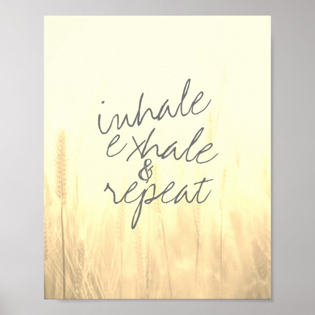 inhalera exhaler poster text på naturfoto (Framsidan)