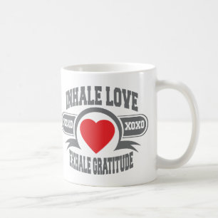 Inhalera kärlek, utandas tacksamhet kaffemugg