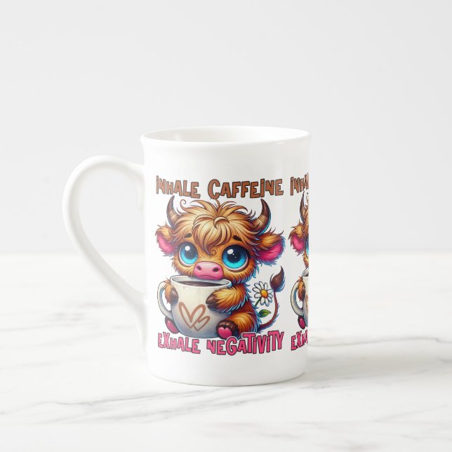 Inhalera Koffein Utsöndra Negativitet Benporslin Mugg (Vänster)