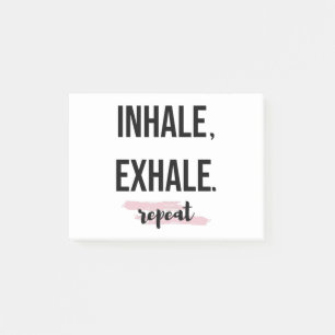 Inhalera Utandning Upprepa T-Shirt Yoga Citat Gåva Post-it Block