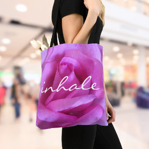 Inhalningsskript för shock rosa Ro Blomsterfotogra Tygkasse