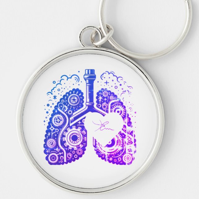 Inhalo de coeur rund silverfärgad nyckelring (Framsidan)