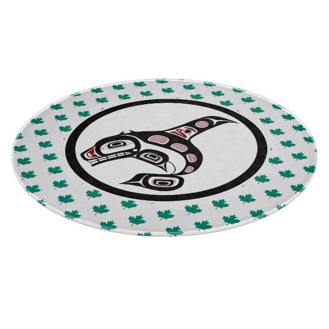 Inhemsk amerikansk röd svart Haida-konst Späckhugg (Hörn)