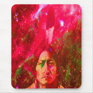 Inhemsk amerikansk spökande Sitting Bull Musmatta