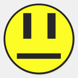 Inhemsk ansikte runt klistermärke