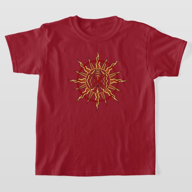 Inhemsk konst T-shirt Barns element Tribal skjorta (Laydown)