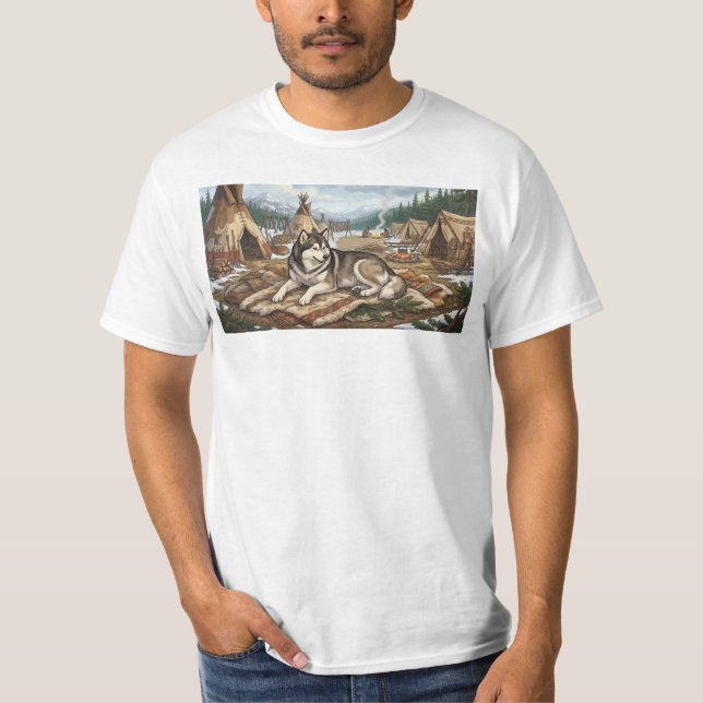 Inhemsk Malamute T Shirt (Framsida)