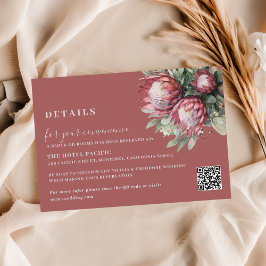 Inhemsk Protea Akvarell Blommig Boho Botanisk Tilläggskort
