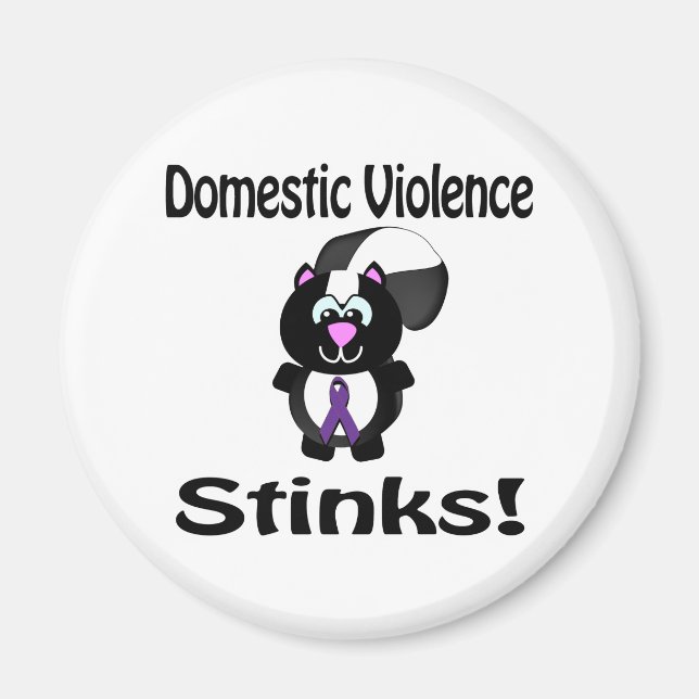 Inhemsk Våld Stinker Skunk Medvetenhet Design Magnet (Framsidan)