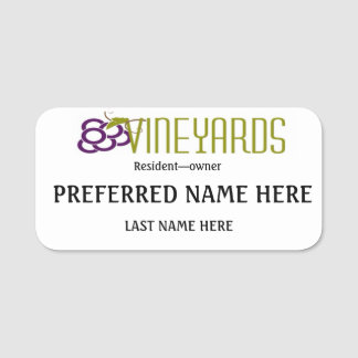 Inhemska - ägare namnbricka