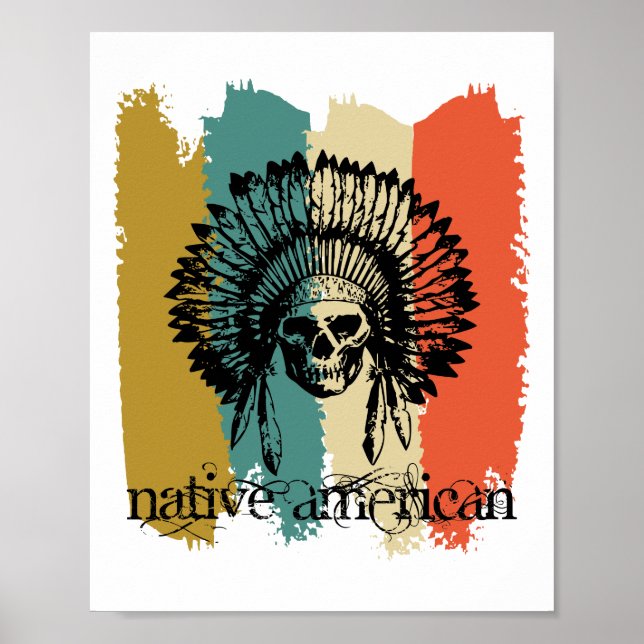 Inhemska amerikanska ursprungsnationen indisk poster (Framsidan)