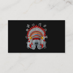 Inhemska Pudel Native Indian Hund Headd Visitkort
