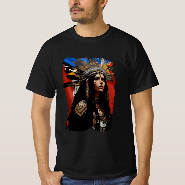 Inhemska Taino Woman Puerto Rican Flagga Västindie T Shirt (Framsida)