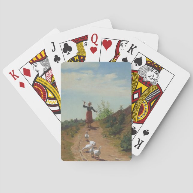 Inhysning av Gäss (av Paul Peel) hemma Casinokort (Baksidan)