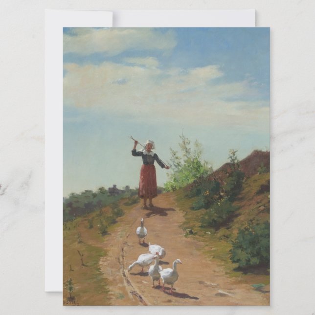 Inhysning av Gäss (av Paul Peel) hemma Kort (Framsida)