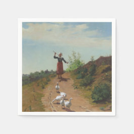 Inhysning av Gäss (av Paul Peel) hemma Pappersservett