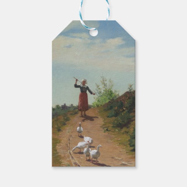 Inhysning av Gäss (av Paul Peel) hemma Presentetikett (Framsidan)