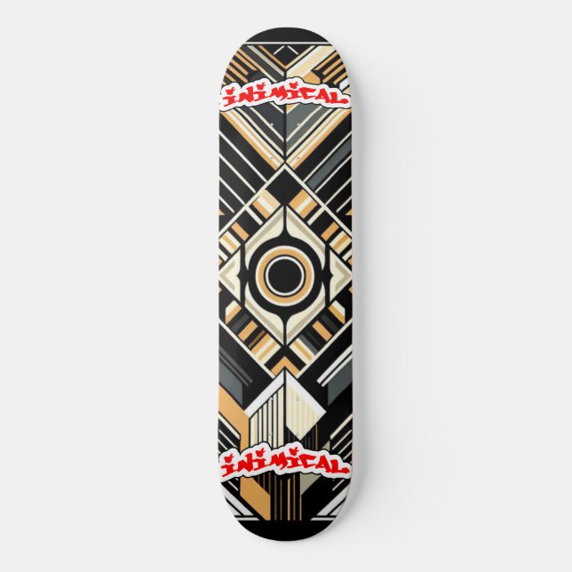 Inimic Art Deco Mini Skateboard Bräda 18,5 Cm (Framsida)