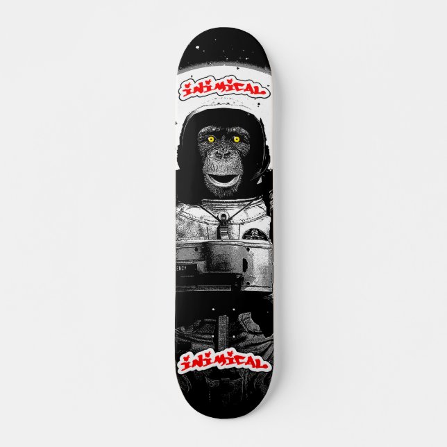 Inimic Astronaut Monkey Mini Skateboard Bräda 18,5 Cm (Framsida)