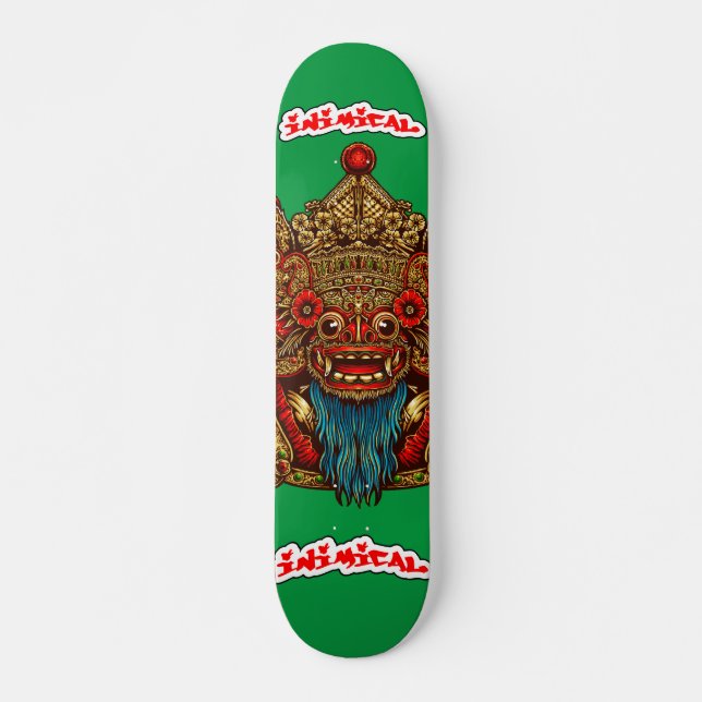 Inimic Barong Mask Deck Mini Skateboard Bräda 18,5 Cm (Framsida)