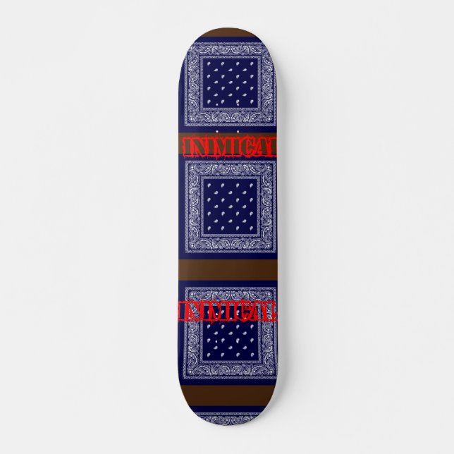 Inimic Blue Paisley  Mini Skateboard Bräda 18,5 Cm (Framsida)