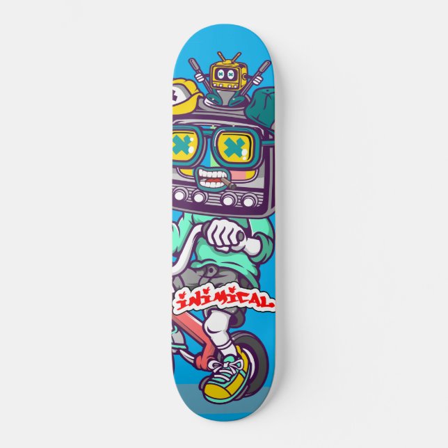 Inimic Boxhead Mini Skateboard Bräda 18,5 Cm (Framsida)