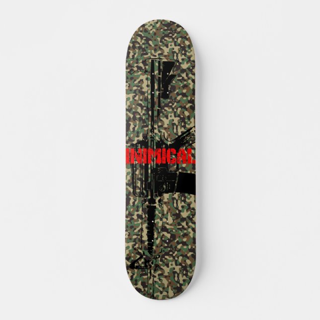 Inimic Camo Rifle Mini Skateboard Bräda 18,5 Cm (Framsida)