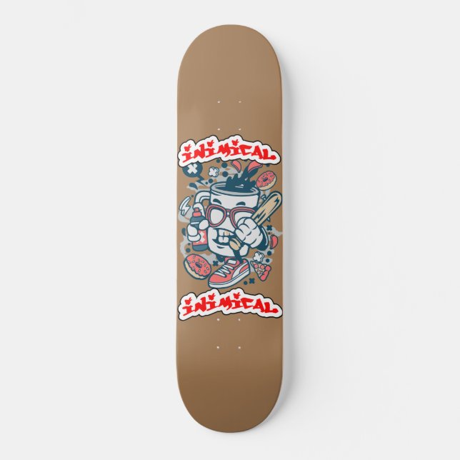 Inimic Coffee Guy Mini Skateboard Bräda 18,5 Cm (Framsida)