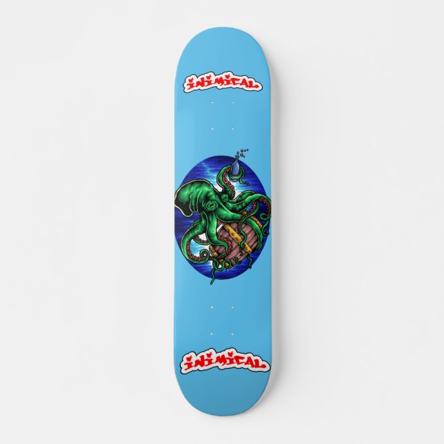 Inimic Greedy Octopus Deck Mini Skateboard Bräda 18,5 Cm (Framsida)