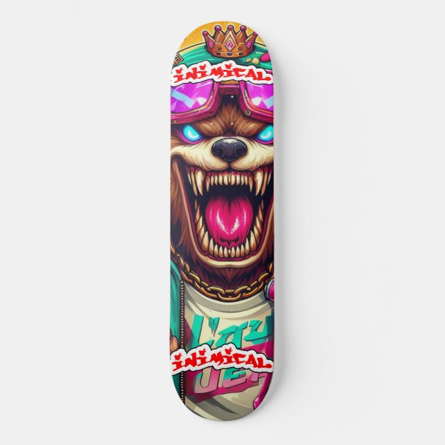 Inimic Mad Grizzly Mini Skateboard Bräda 18,5 Cm (Framsida)