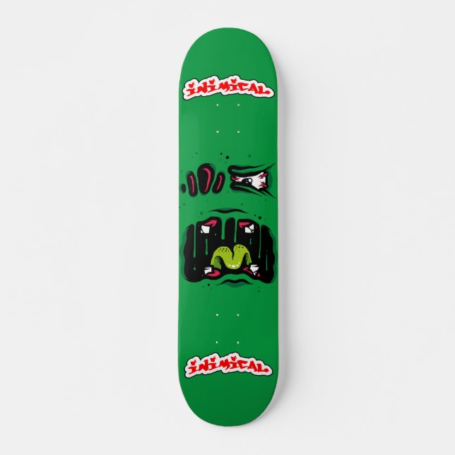 Inimic Monster Ansikte Mini Skateboard Bräda 18,5 Cm (Framsida)