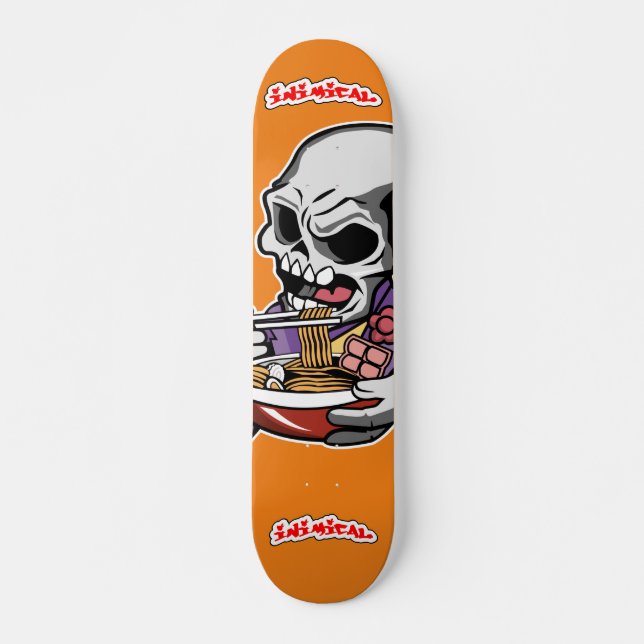 Inimic Ramen Skull Mini Skateboard Bräda 18,5 Cm (Framsida)