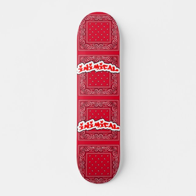 Inimic Red Paisley Mini Skateboard Bräda 18,5 Cm (Framsida)