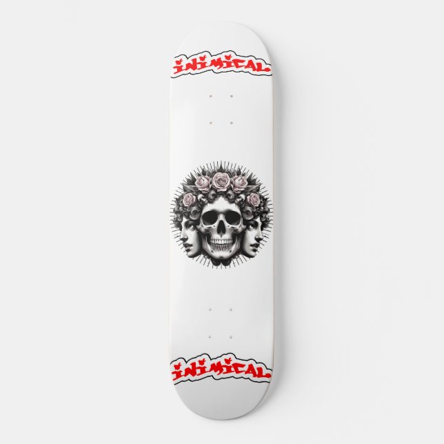 Inimic Ro Skull Mini Skateboard Bräda 18,5 Cm (Framsida)