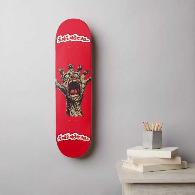 Inimic Screaming Hand Red Mini Skateboard Bräda 18,5 Cm (Väggkonst)