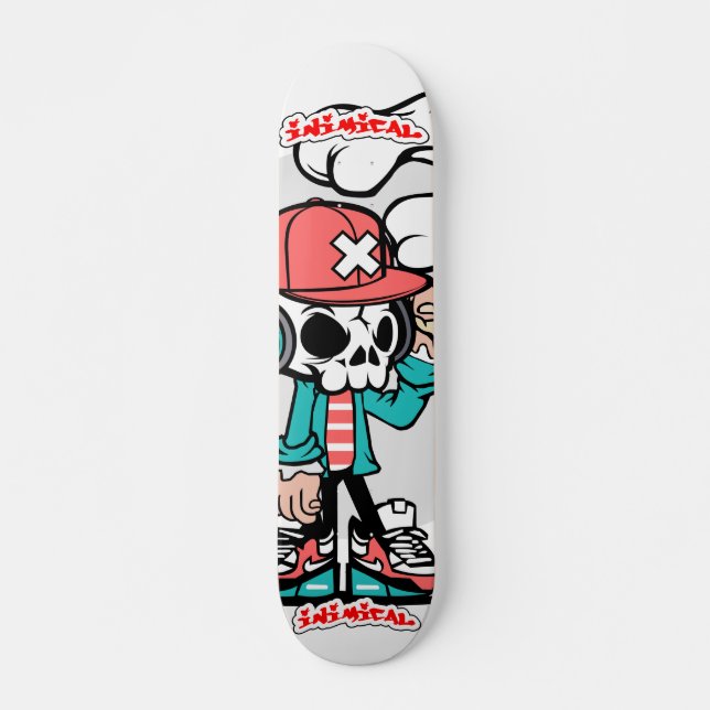 Inimic Skull Boi Mini Skateboard Bräda 18,5 Cm (Framsida)