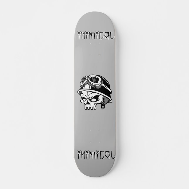 Inimic Skull Helmet Mini Skateboard Bräda 18,5 Cm (Framsida)