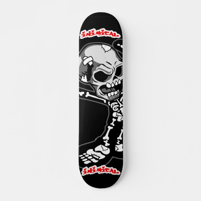 Inimic Skull Skeleton Mini Skateboard Bräda 18,5 Cm (Framsida)