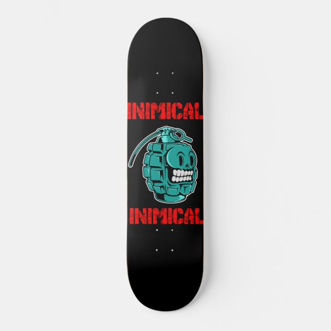 Inimic Teal Grenade Mini Skateboard Bräda 18,5 Cm (Framsida)