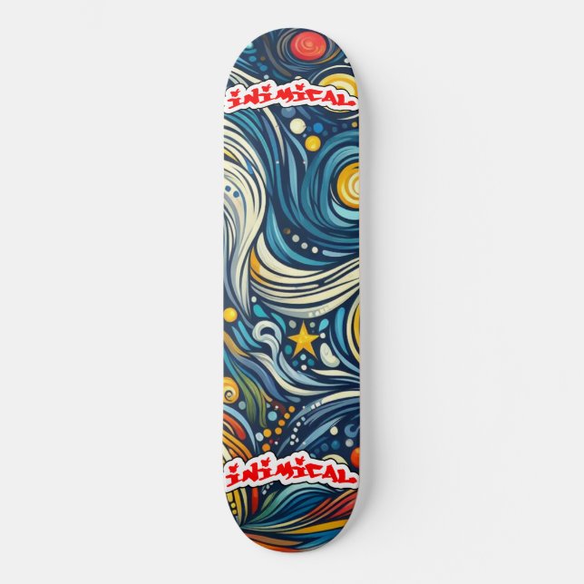 Inimic Van Gogh Mini Skateboard Bräda 18,5 Cm (Framsida)