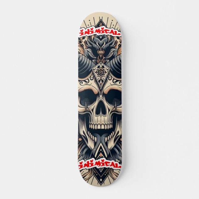 Inimic Viking Skull Mini Skateboard Bräda 18,5 Cm (Framsida)