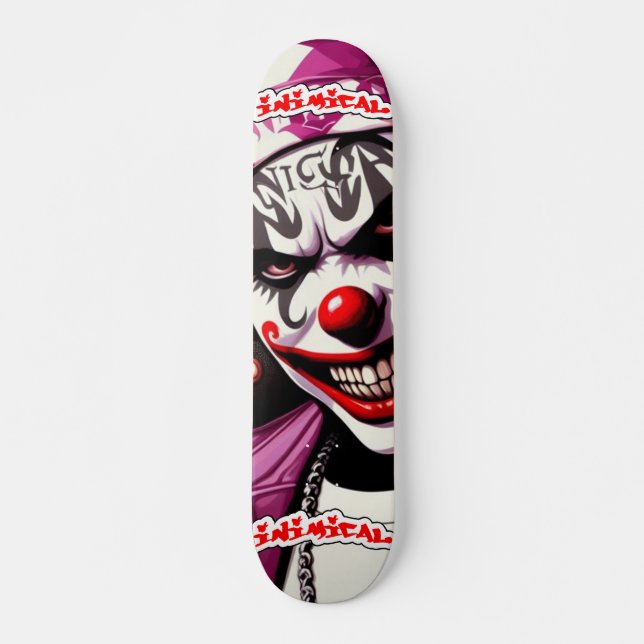 Inimic Wicked Clown Mini Skateboard Bräda 18,5 Cm (Framsida)