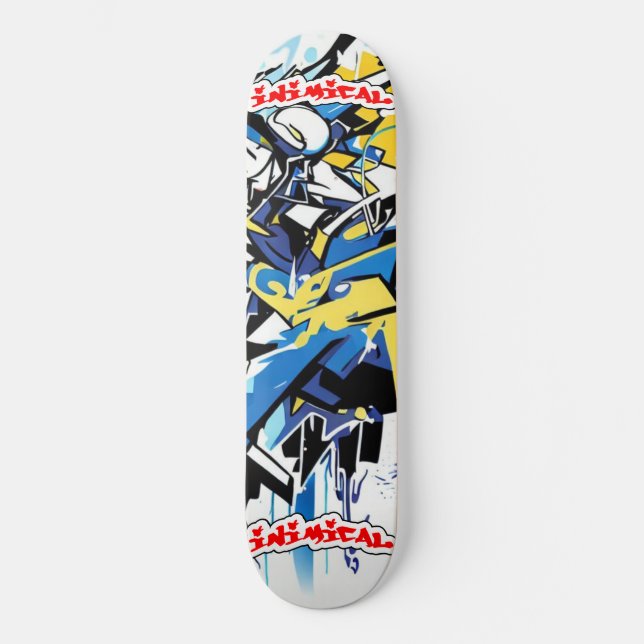 Inimic Wildstyle Graffiti Abstrakt Mini Skateboard Bräda 18,5 Cm (Framsida)