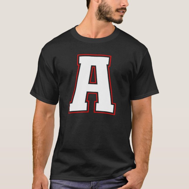 Initial A Monogram A Letter A Capital Alphabet T Shirt (Framsida)