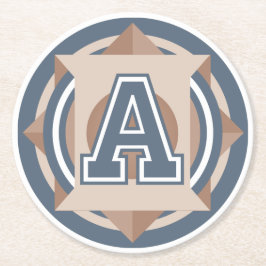 Initial "a-" Monogram för anpassningsbar Underlägg Papper Rund