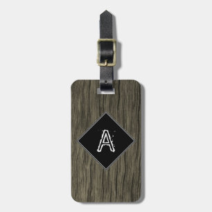 Initial anpassningsbar + Lantligt Wood Lookmönster Bagagebricka