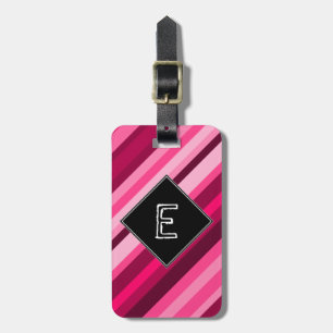 Initial anpassningsbar + Rosa-/magentarandmönster Bagagebricka